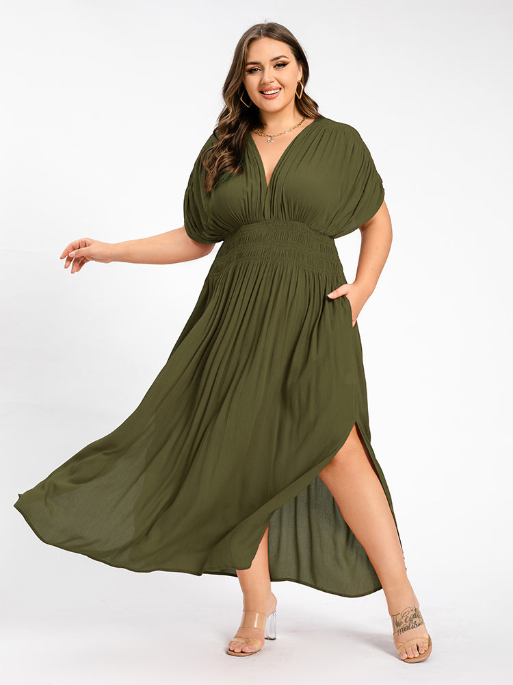 Seraphina V-Neck Curvy Maxi Dress