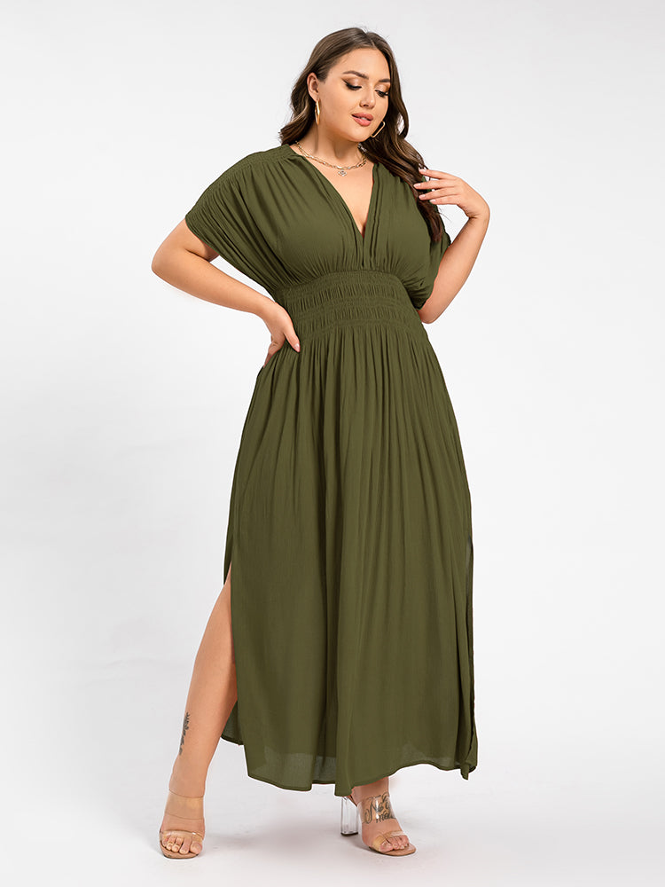 Seraphina V-Neck Curvy Maxi Dress