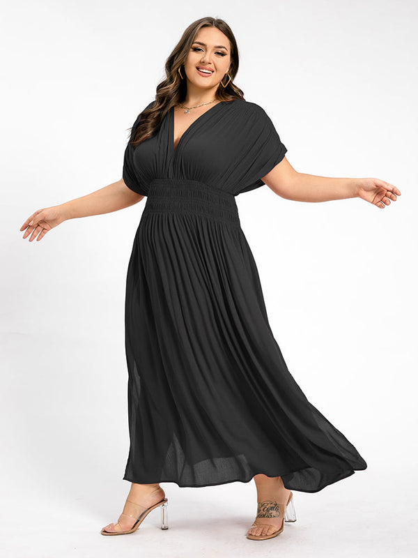 Seraphina V-Neck Curvy Maxi Dress