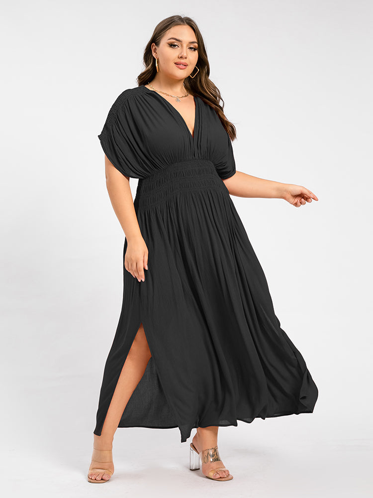 Seraphina V-Neck Curvy Maxi Dress