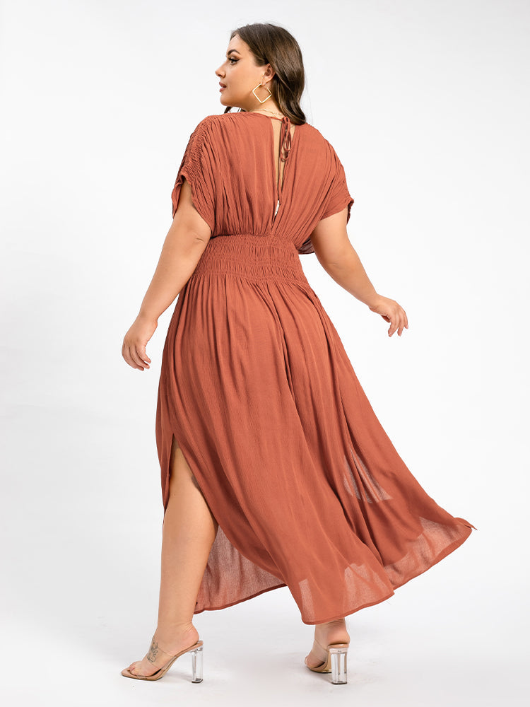 Seraphina V-Neck Curvy Maxi Dress