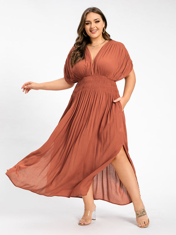 Seraphina V-Neck Curvy Maxi Dress