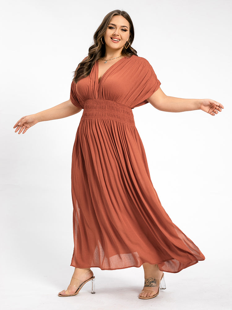 Seraphina V-Neck Curvy Maxi Dress