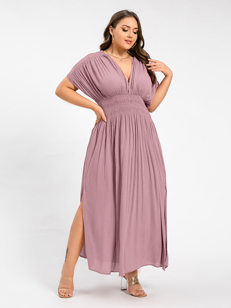 Seraphina V-Neck Curvy Maxi Dress