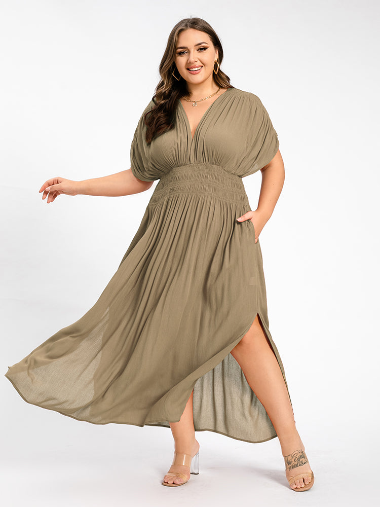 Seraphina V-Neck Curvy Maxi Dress