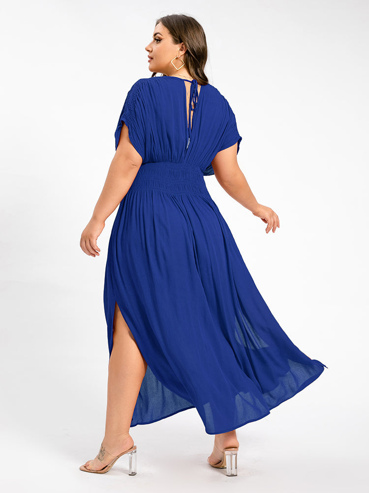 Seraphina V-Neck Curvy Maxi Dress