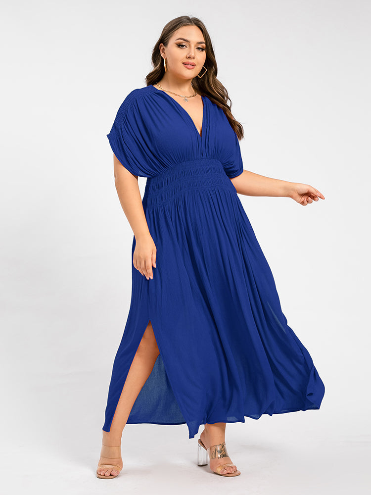 Seraphina V-Neck Curvy Maxi Dress