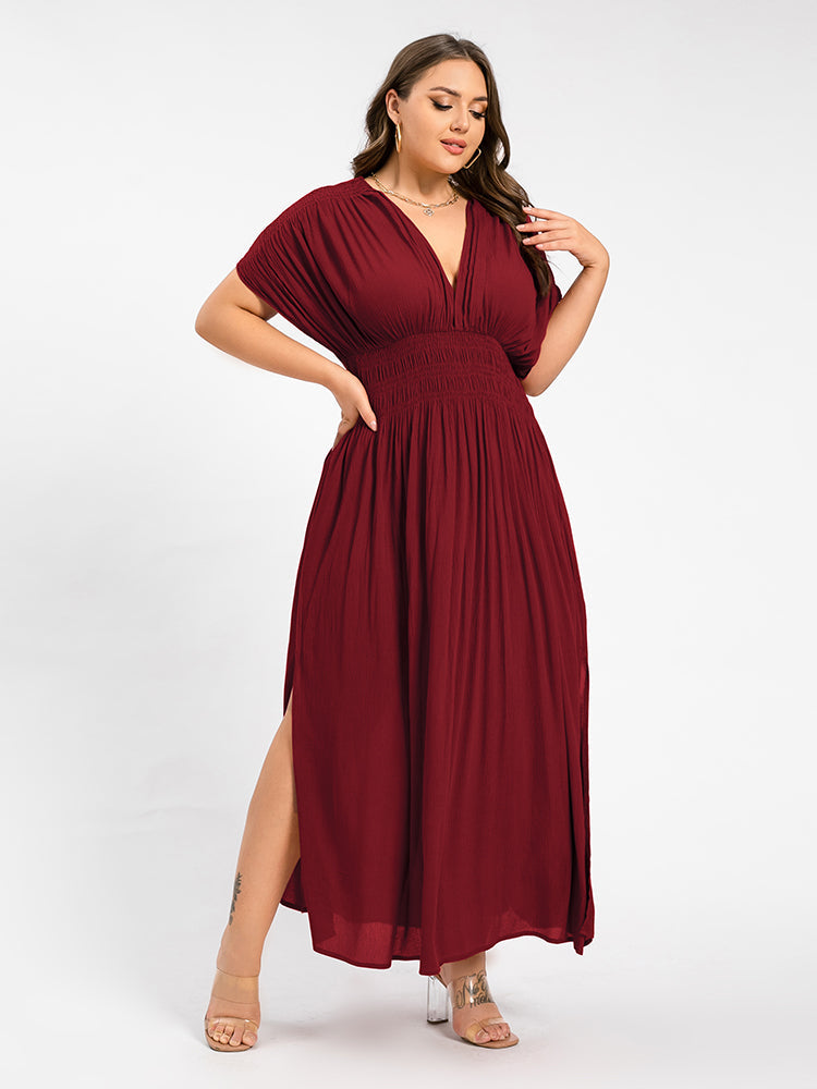 Seraphina V-Neck Curvy Maxi Dress