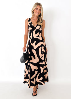 Sleeveless Patterned Maxi Dress