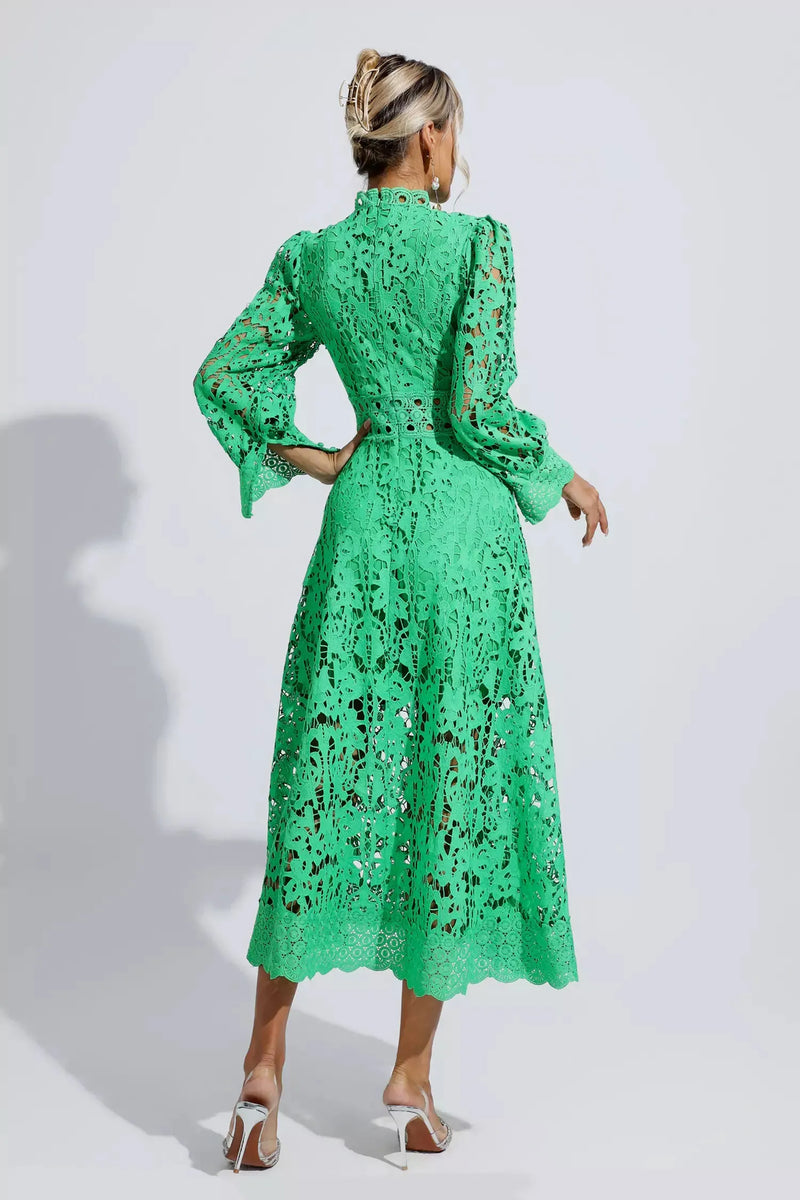 Lace Hollow Design Midi Dress