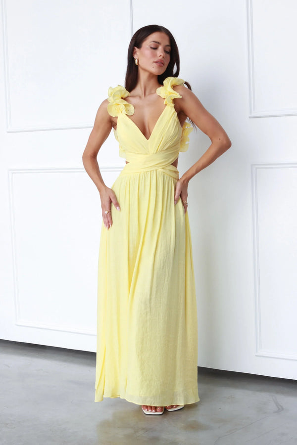 Elena V-Neck Maxi Dres