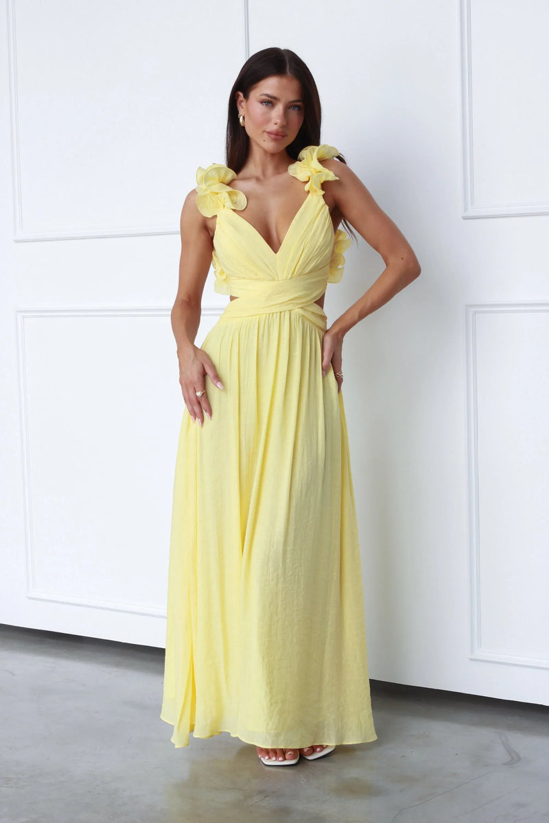 Elena V-Neck Maxi Dres