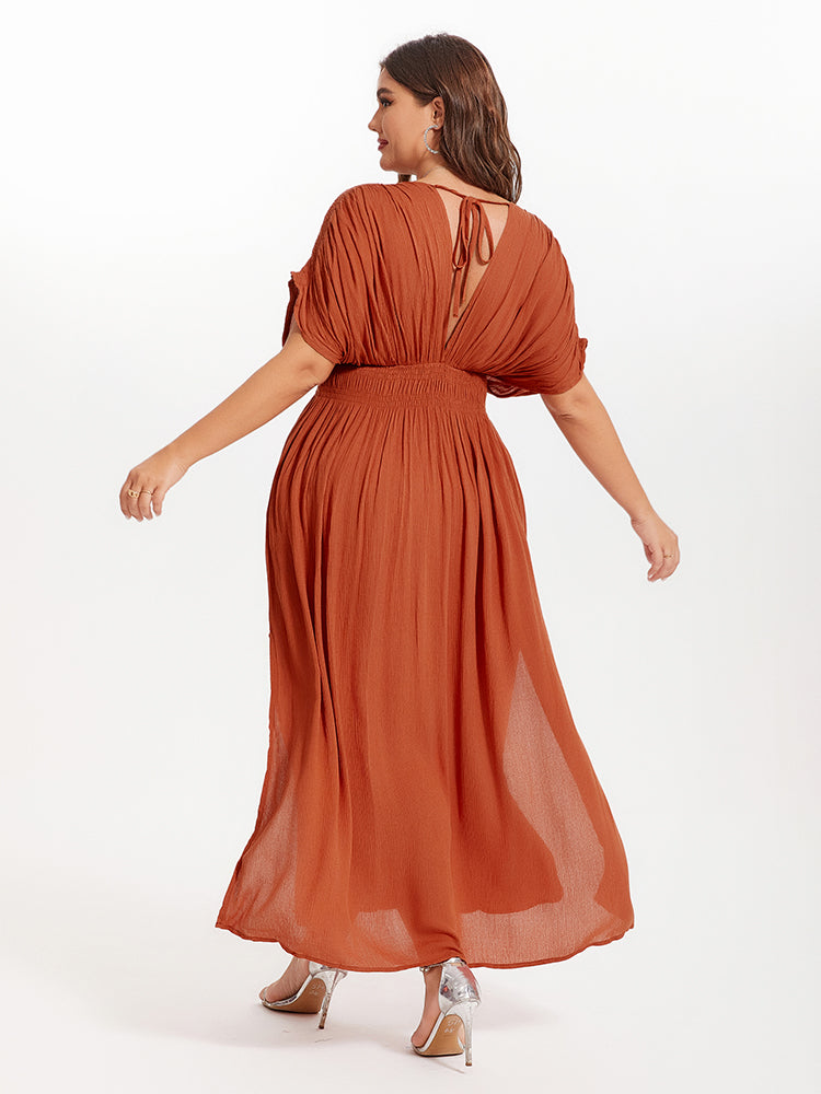 Seraphina V-Neck Curvy Maxi Dress