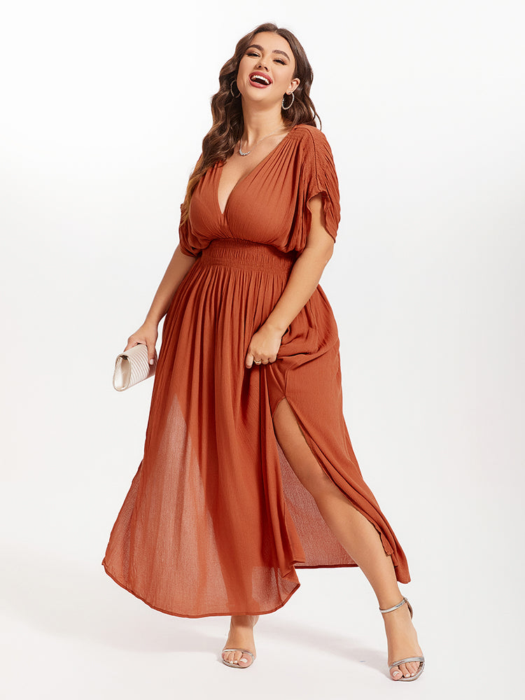 Seraphina V-Neck Curvy Maxi Dress