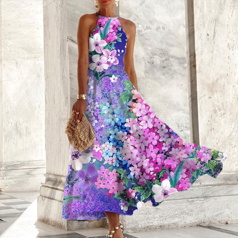 Isabella Halterneck Floral Maxi Dress